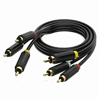 BCABH Кабель 3RCA Male to 3RCA Male Cable 2M Black BCABH Кабель 3RCA Male to 3RCA Male Cable 2M Black