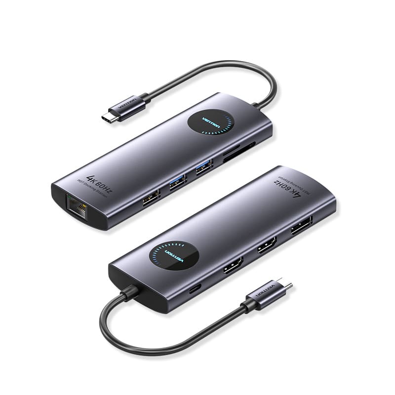 TQWHB Док-станция Vention USB-C - 2xUSB-A 3.0, USB-A 2.0, HDMI v2.0 4K 60Hz, DP 4K 60Hz, LAN 1Gbit, SD/TF, PD 100W TQWHB Док-станция Vention USB-C - 2xUSB-A 3.0, USB-A 2.0, HDMI v2.0 4K 60Hz, DP 4K 60Hz, LAN 1Gbit, SD/TF, PD 100W