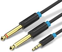 BACBG Кабель 3.5mm TRS Male to Dual 6.35mm Male Audio Cable 1.5M Black BACBG Кабель 3.5mm TRS Male to Dual 6.35mm Male Audio Cable 1.5M Black