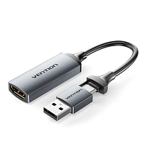ACWHA Конвертер HDMI-A to USB-C/USB-A Video Capture Card 0.1M Gray ACWHA Конвертер HDMI-A to USB-C/USB-A Video Capture Card 0.1M Gray