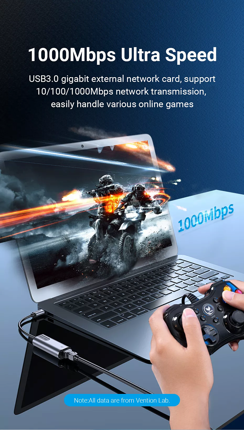 CFNHB Сетевой адаптер Vention USB Type-C - LAN 1Gbit, длина: 0.15м, цвет: серый