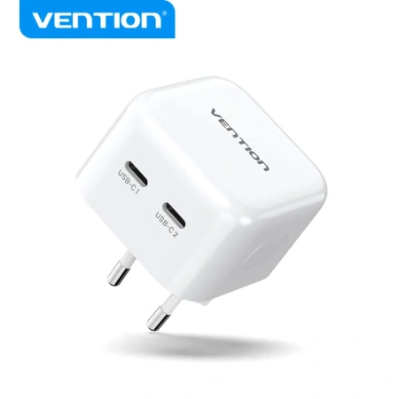 FBPW0-EU Зарядное устройство Vention USB-C+USB-C GaN (35W/35W) цвет: белый