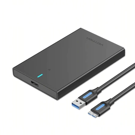 KPAB0 Бокс для диска 2.5 SATA Vention (USB 3.0 Micro-B), цвет: черный