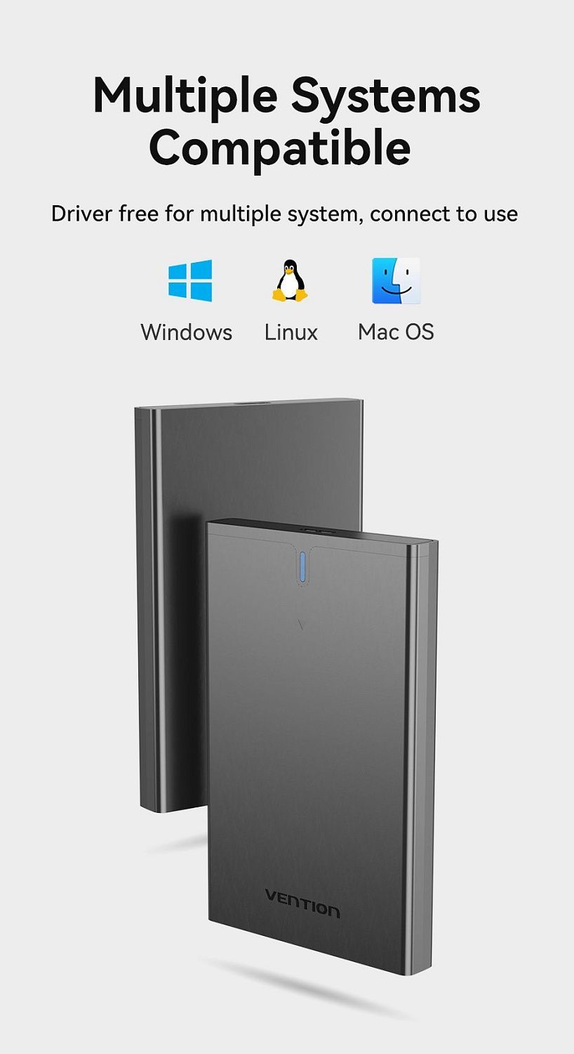 KPAB0 Бокс для диска 2.5 SATA Vention (USB 3.0 Micro-B), цвет: черный KPAB0 Бокс для диска 2.5 SATA Vention (USB 3.0 Micro-B), цвет: черный