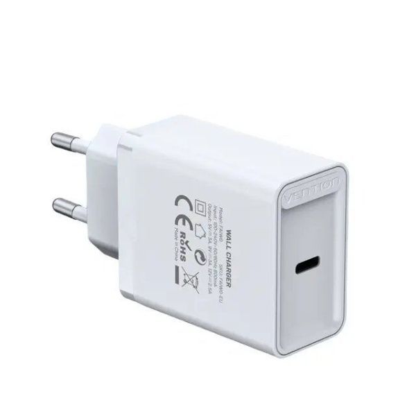 FAIW0-EU Зарядное устройство Vention 30W 1xUSB-C. Цвет: белый FAIW0-EU Зарядное устройство Vention 30W 1xUSB-C. Цвет: белый
