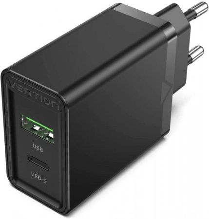 FBBB0-EU Зарядное устройство Vention USB-A + USB-C (18W/20W) цвет: черный