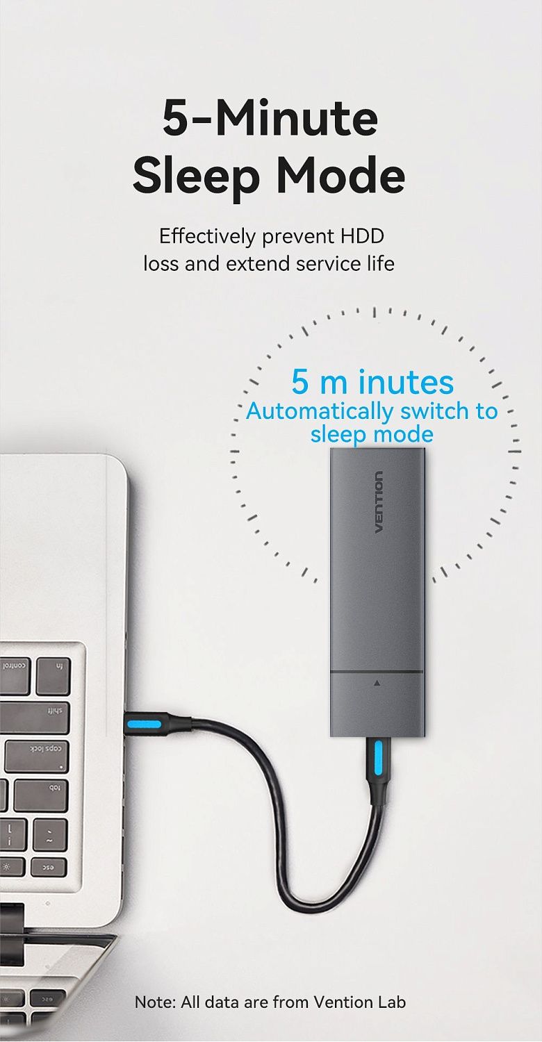 KPGH0 Бокс для SDD M.2 NVMe Vention (USB 3.1 Gen 2), цвет: серый KPGH0 Бокс для SDD M.2 NVMe Vention (USB 3.1 Gen 2), цвет: серый