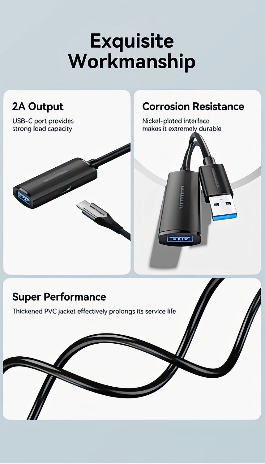 CBMBJ USB 3.0 Type-A Male to Type-A Female Active Extension Cable 5M Black CBMBJ USB 3.0 Type-A Male to Type-A Female Active Extension Cable 5M Black