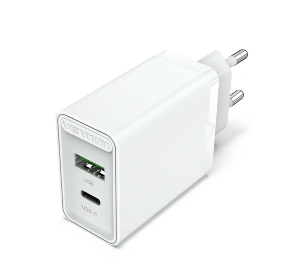 FBBW0-EU Зарядное устройство Vention USB-A + USB-C (18W/20W) цвет: белый FBBW0-EU Зарядное устройство Vention USB-A + USB-C (18W/20W) цвет: белый