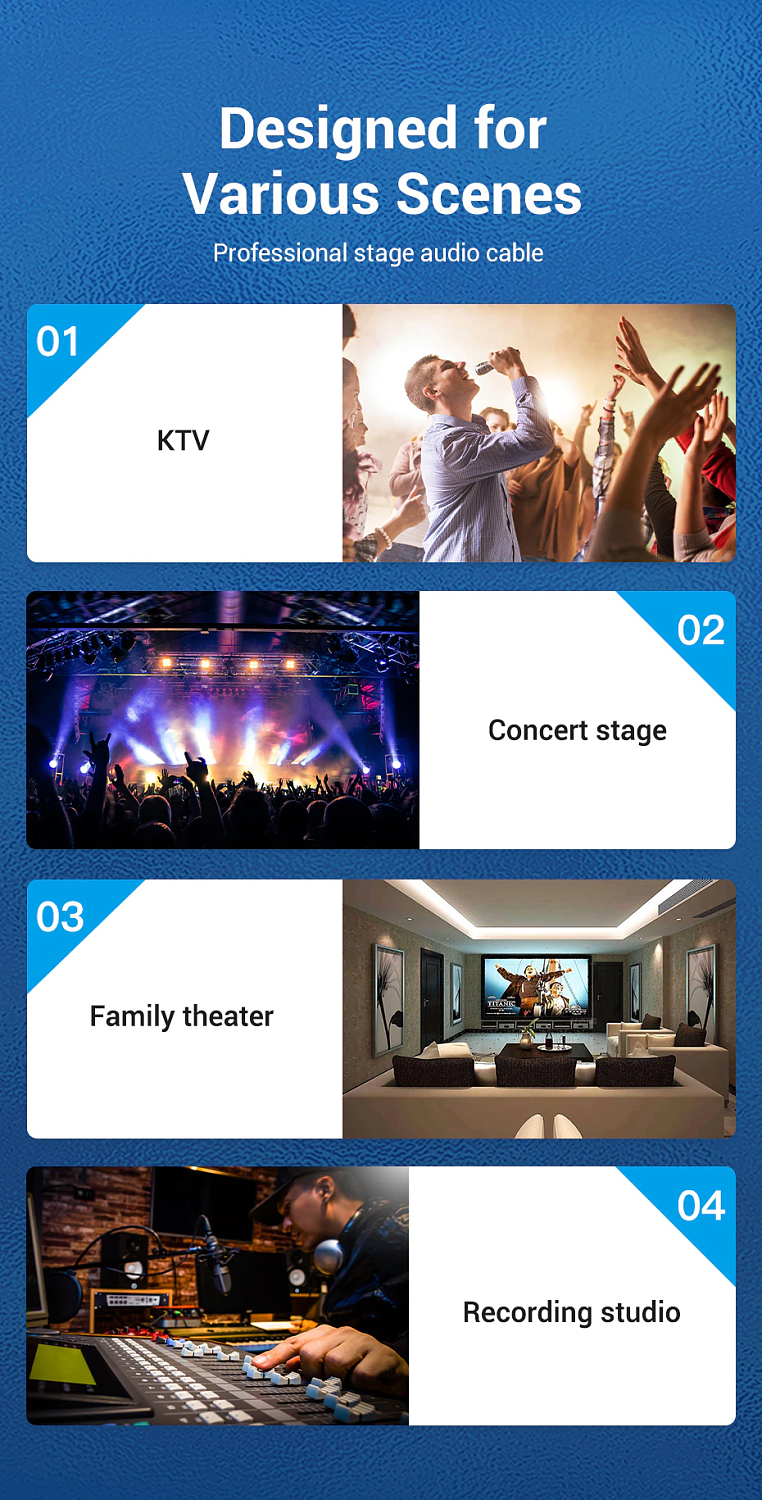 BASHF Кабель Cotton Braided 6.35mm TS Male to Male Audio Cable 1M Gray Aluminum Alloy Type