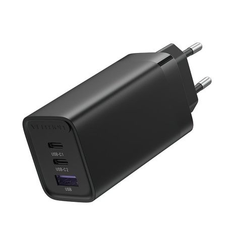 FEDB0-EU Зарядное устройство Vention 2xUSB-C+USB-A (GaN)  65W цвет: черный