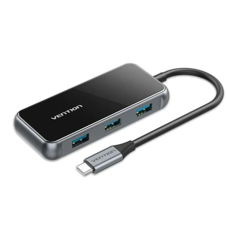 TFBHB Док-станция Vention Type-C - 3xUSB+HDMI+PD, длина: 0.15м, цвет: серый