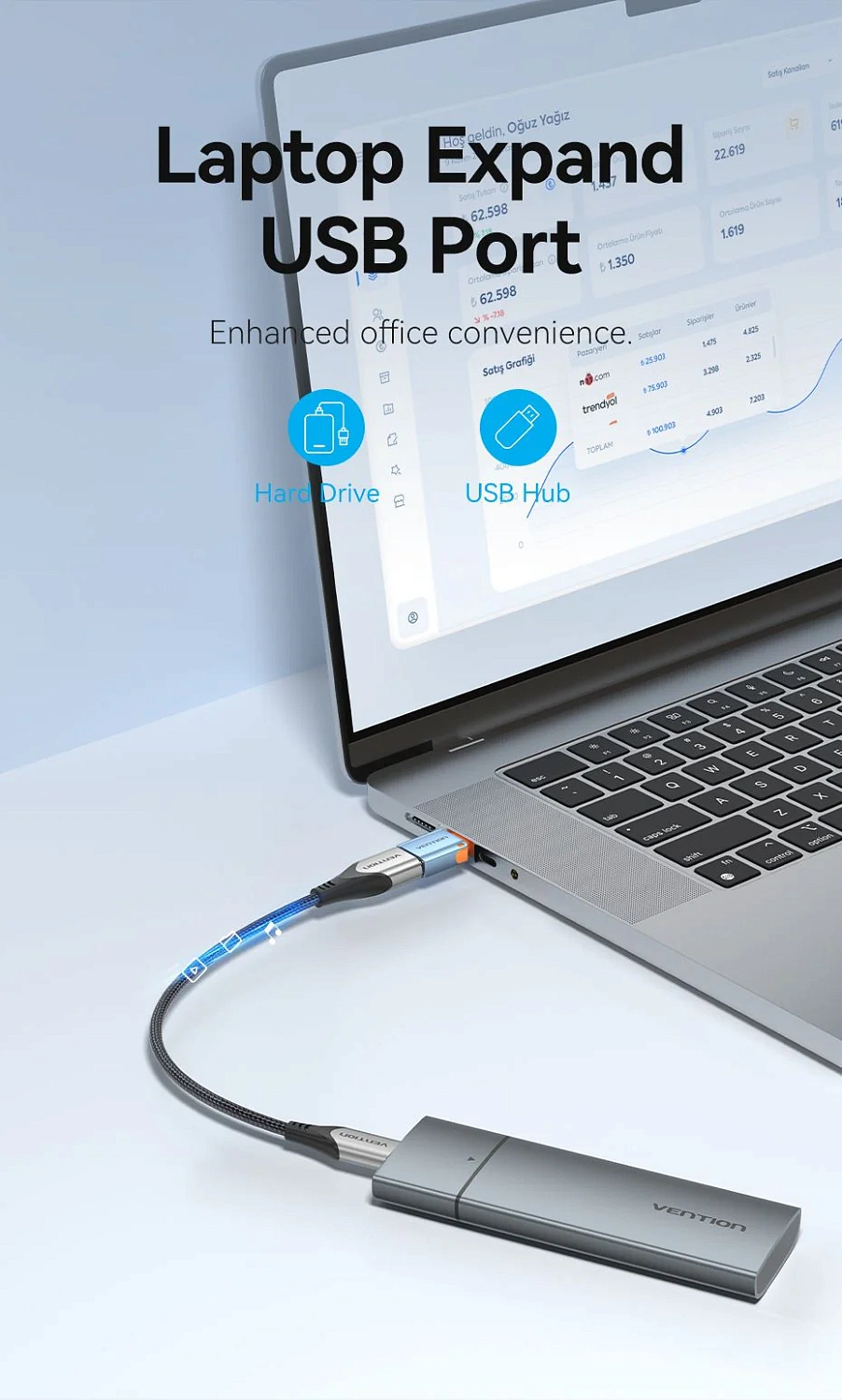 CUBH0 Переходник USB-C - USB-A Vention CUBH0 Переходник USB-C - USB-A Vention