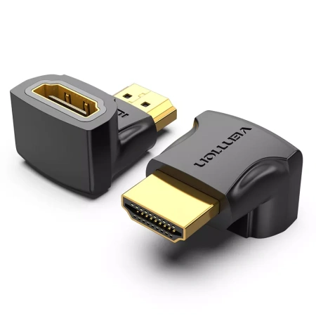 AIOB0 Переходник Vention HDMI - HDMI угловой, 90 градусов, цвет: черный