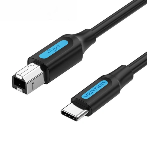 CQUBH Кабель USB C - USB B 2.0 (папа-папа) Vention, 2M  черный CQUBH Кабель USB C - USB B 2.0 (папа-папа) Vention, 2M  черный