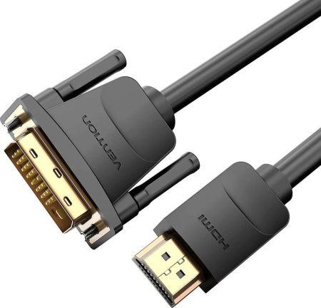 ABFBH Кабель HDMI - DVI Vention длина: 2м, цвет: черный (HDMI <-> DVI-D)