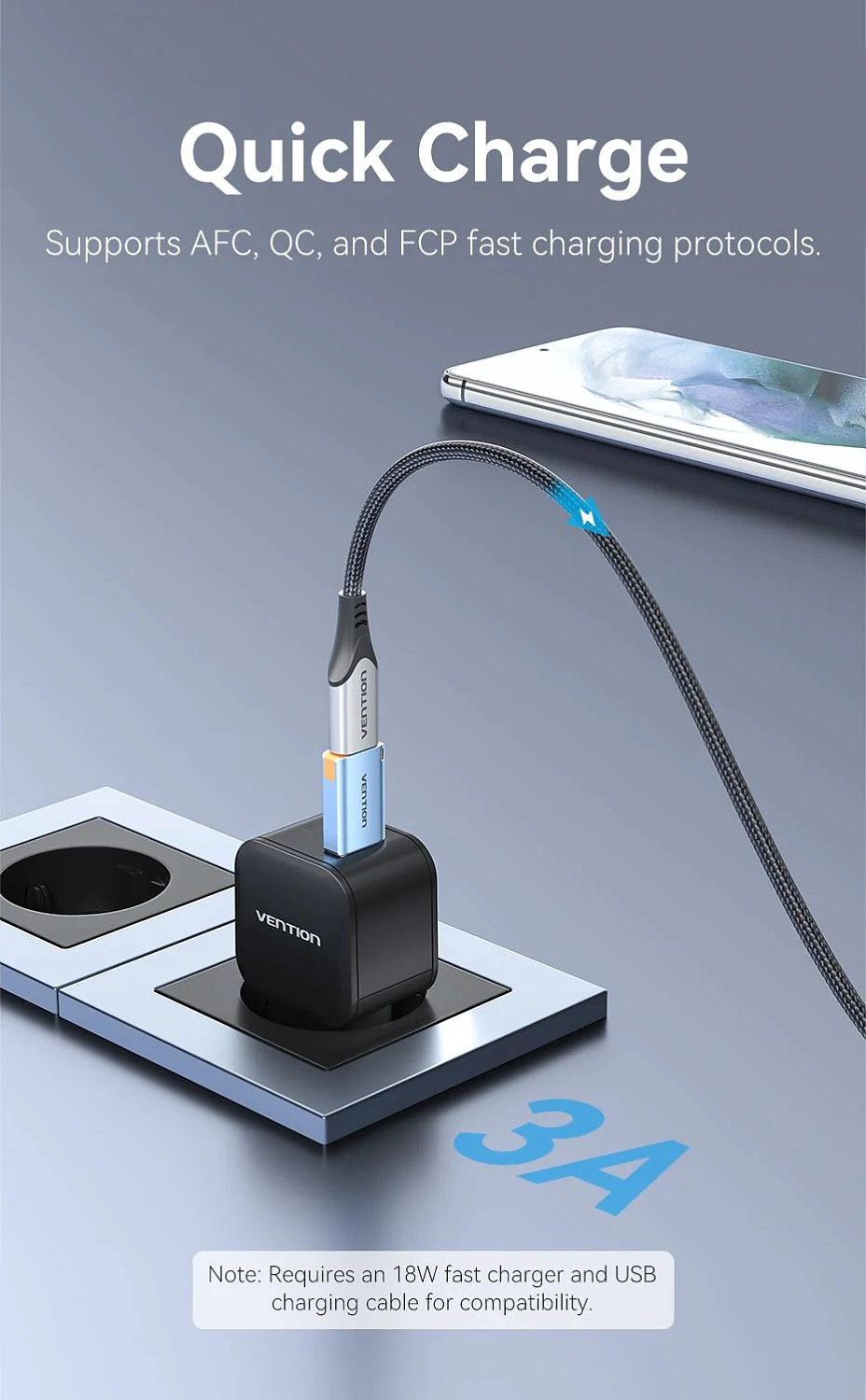 CUAH0 Переходник USB-A - USB-C Vention CUAH0 Переходник USB-A - USB-C Vention