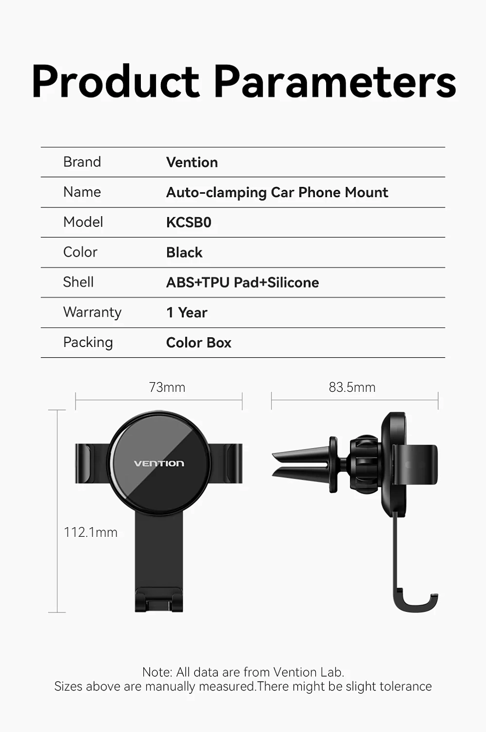 KCSB0 Автомобильная подставка для телефона Vention