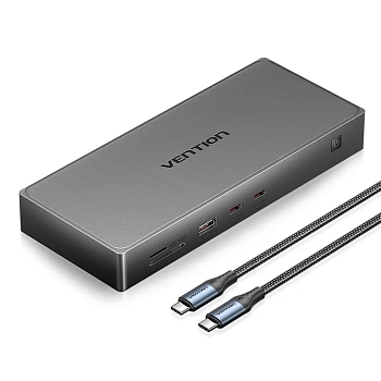 TPWH0 Док-станция USB-C - USB-A 3.2, 2xUSB-C 3.2, 2xHDMI v2.0 4K 60Hz, DP 4K 60Hz, USB-C 4K 60Hz, LAN 1Gbit, SD/TF, PD 100W