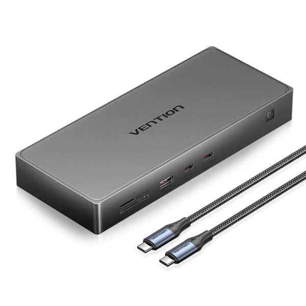 TPWH0 Док-станция USB-C - USB-A 3.2, 2xUSB-C 3.2, 2xHDMI v2.0 4K 60Hz, DP 4K 60Hz, USB-C 4K 60Hz, LAN 1Gbit, SD/TF, PD 100W