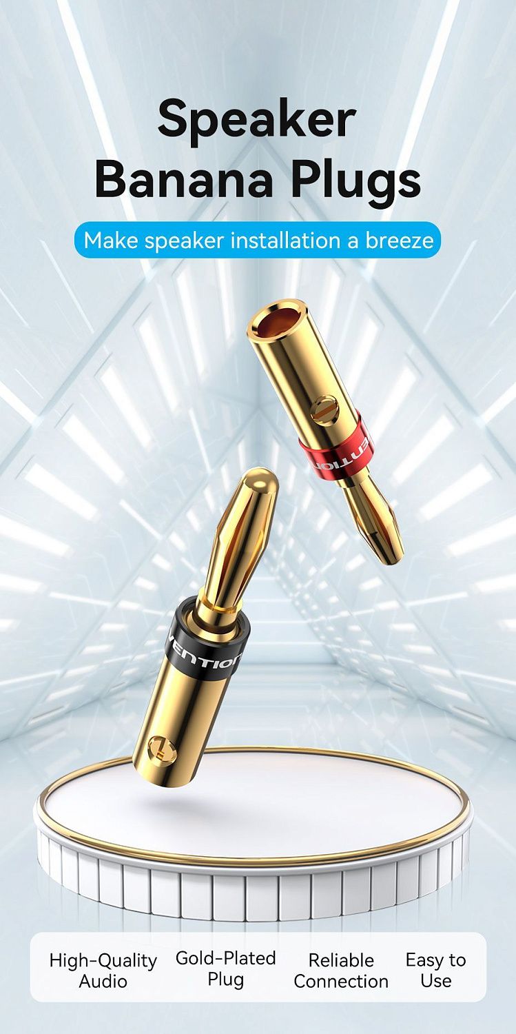 BFDJ0-2 Коннектор аудио Banana 2 шт Vention