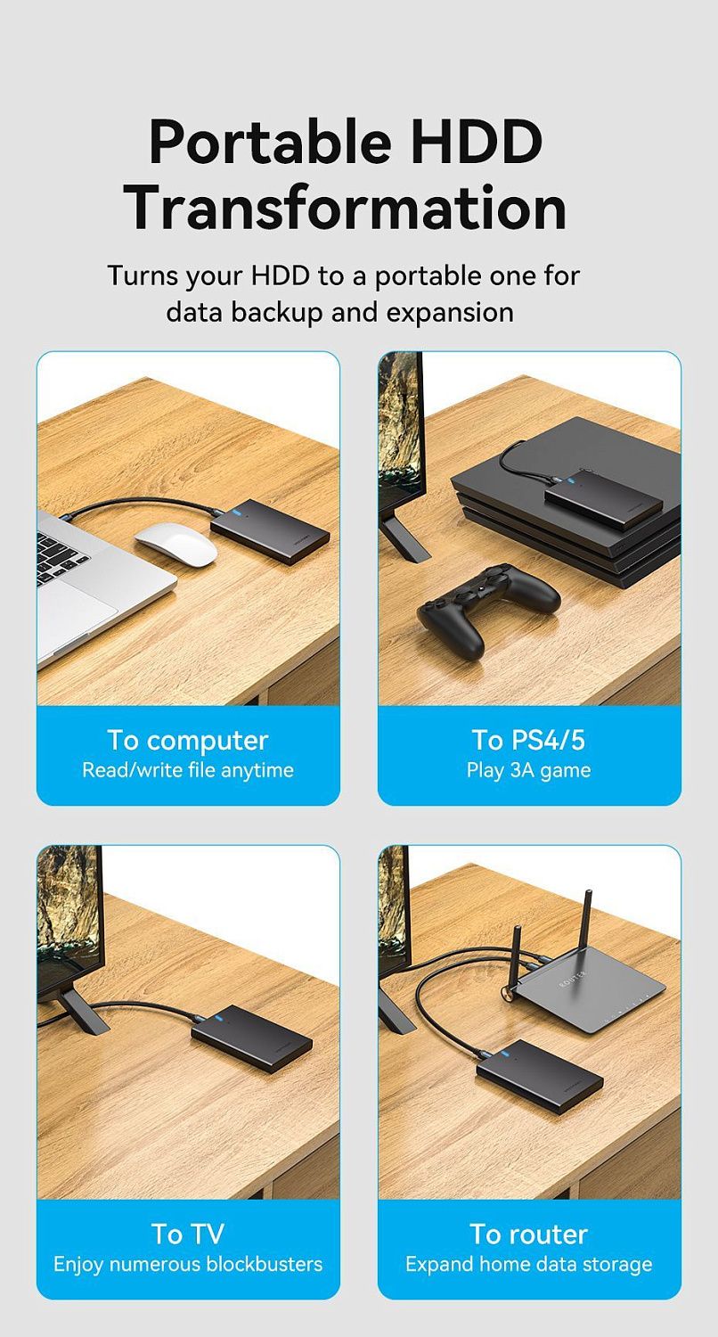 KPAB0 Бокс для диска 2.5 SATA Vention (USB 3.0 Micro-B), цвет: черный KPAB0 Бокс для диска 2.5 SATA Vention (USB 3.0 Micro-B), цвет: черный