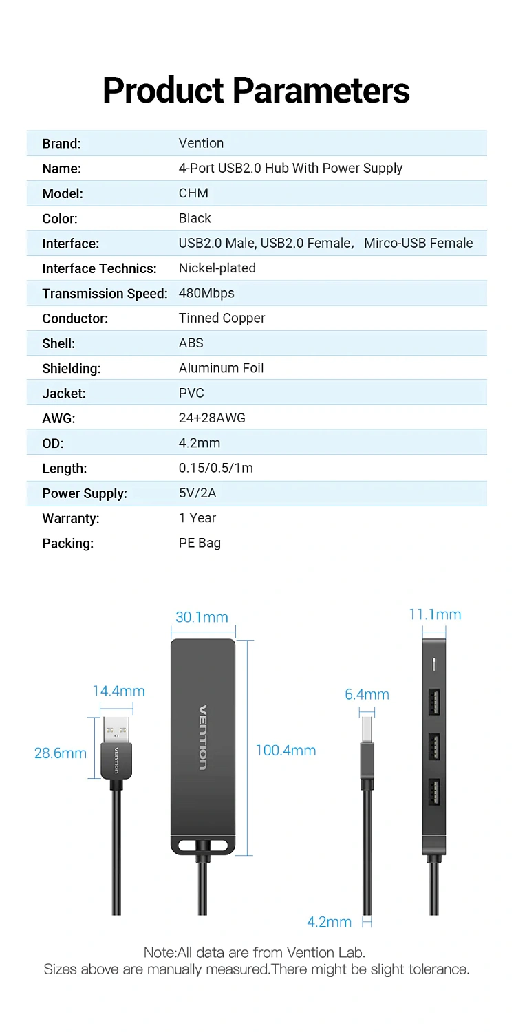 CHMBF USB-хаб Vention USB 2.0 - 4xUSB-A 2.0, длина: 1м, цвет: черный CHMBF USB-хаб Vention USB 2.0 - 4xUSB-A 2.0, длина: 1м, цвет: черный