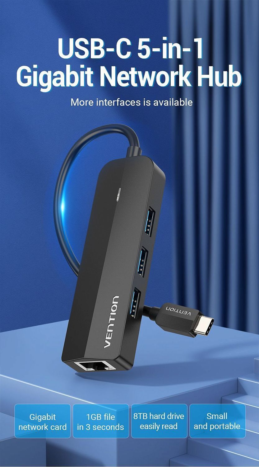 TGPBB Док-станция Vention USB-C - 3xUSB-A 3.0, LAN 1Gbit, доп. питание, длина: 0.15м, цвет: черный TGPBB Док-станция Vention USB-C - 3xUSB-A 3.0, LAN 1Gbit, доп. питание, длина: 0.15м, цвет: черный