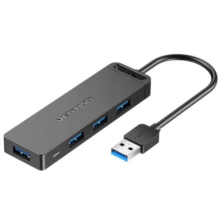 CHLBB Хаб Vention USB 3.0 - 4xUSB 3.0, длина: 0,15м, цвет: черный