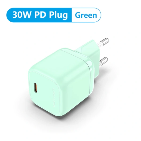 FAKG0-EU Зарядное устройство Vention USB-C (30W) цвет: зеленый FAKG0-EU Зарядное устройство Vention USB-C (30W) цвет: зеленый