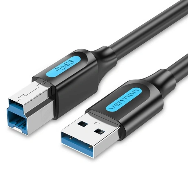 COOBG Кабель USB A - USB B 3.0 (папа-папа) Vention, 1.5M  черный COOBG Кабель USB A - USB B 3.0 (папа-папа) Vention, 1.5M  черный